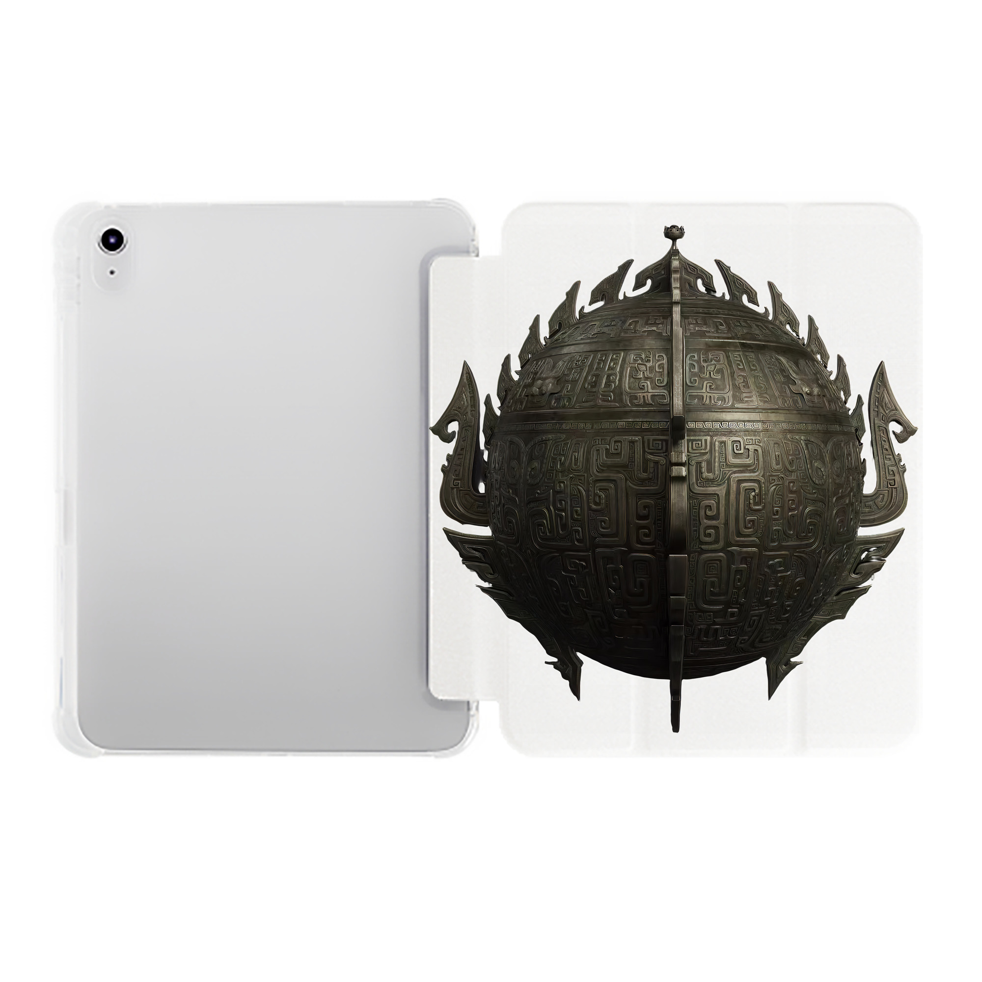（画像用） Ne Zha 2 ナタ 魔童の大暴れ IPad ケース ペン収納付き 三つ折りスタンド PUレザー×シリコン 対応機種9.5/10.5/10.9インチ